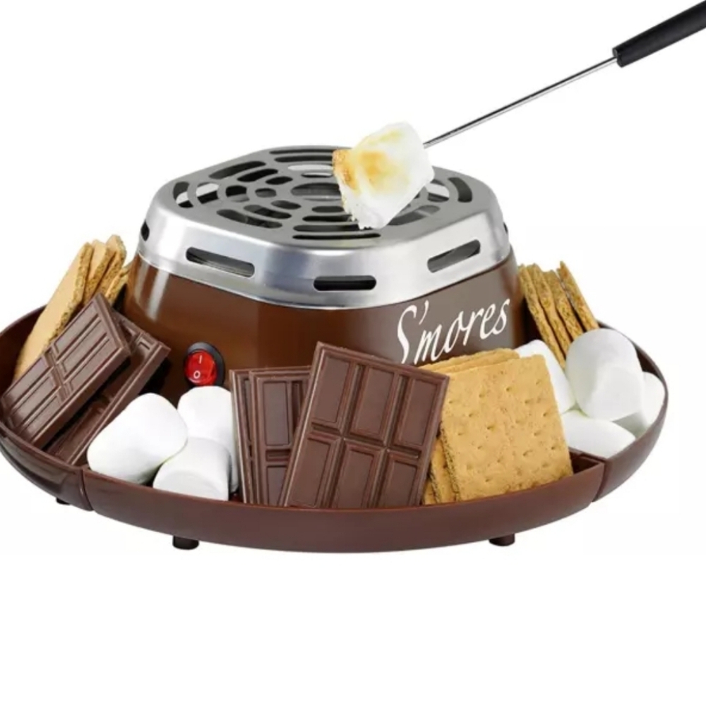 SMM200 Stainless Steel Electric S'Mores Maker with 4-Compartment Tray and 2 Roas